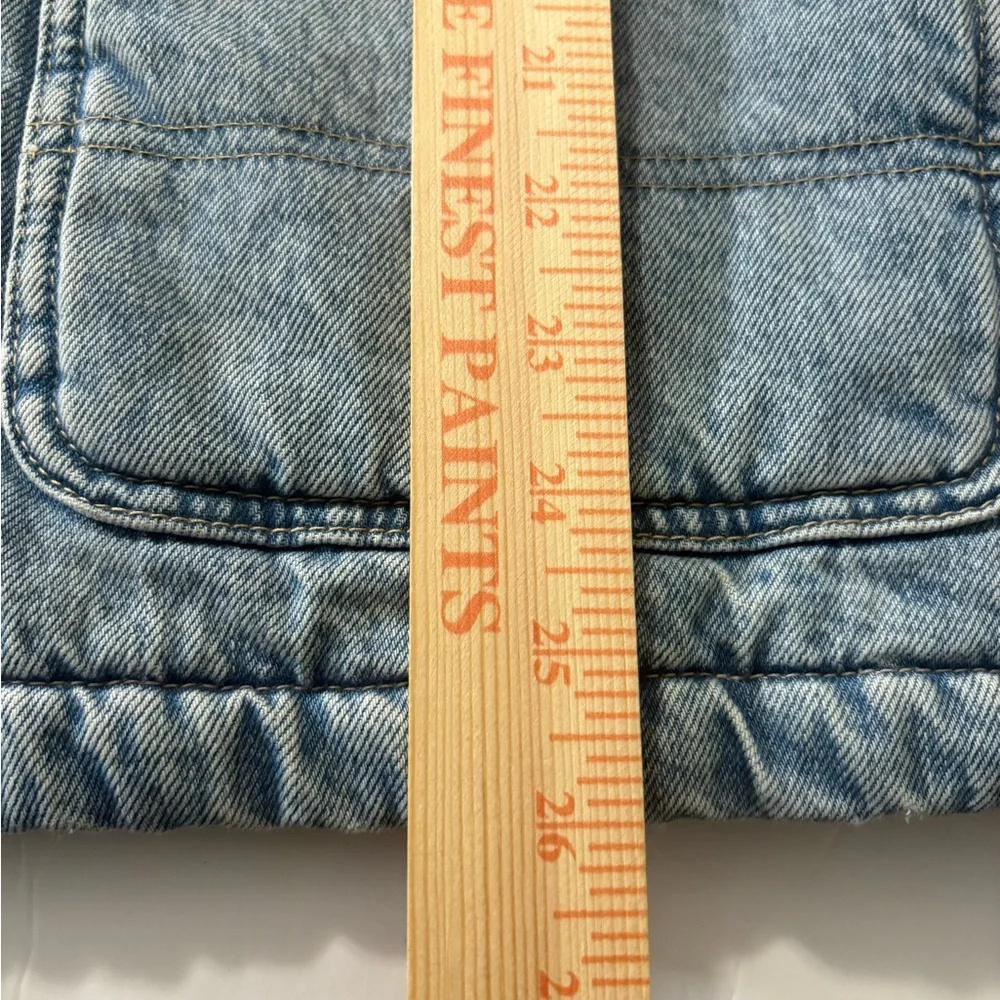 GAP Soft Denim Sherpa Button Front Jacket w Patch Pockets 1 Inner Pocket. XL - Picture 12 of 16